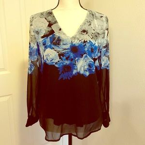 Calvin Klein Sheer Flowy Top!